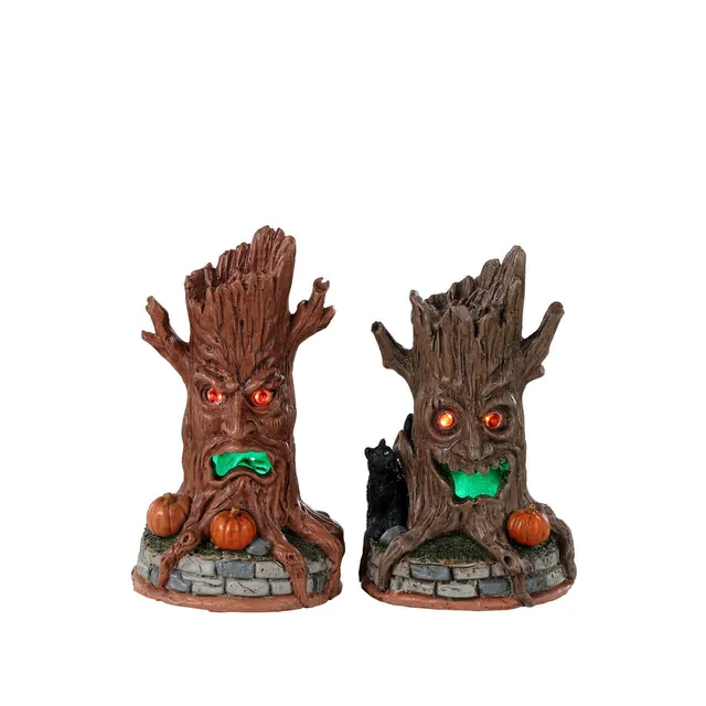 lemax-haunted-tree-trunks-2er-set-halloween-deko image 1