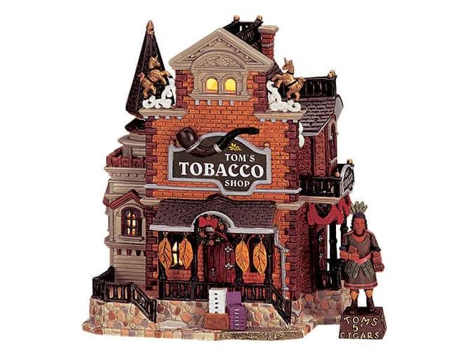 lemax-tom-s-tobacco-shop-miniaturhaus-weihnachtsdorf image 1