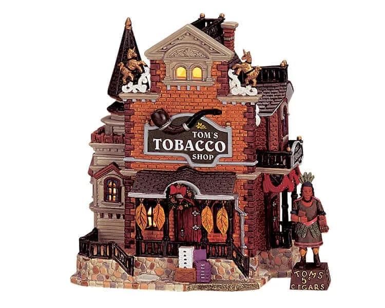 lemax-tom-s-tobacco-shop-miniaturhaus-weihnachtsdorf image 1
