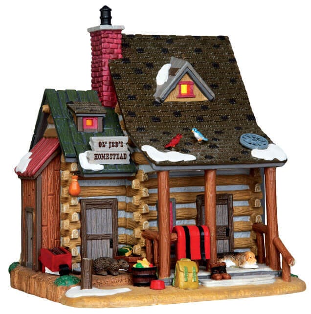 lemax-ol-jed-s-homestead-cabin-beleuchtetes-miniaturhaus image 1
