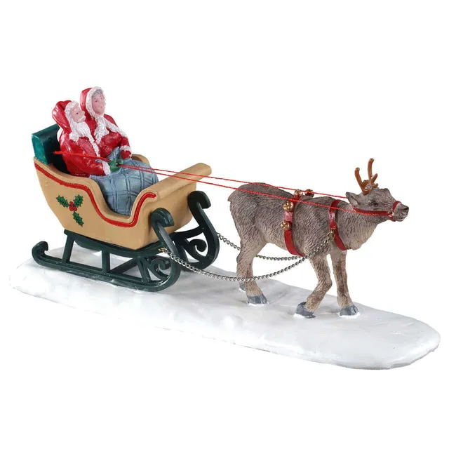 lemax-north-pole-sleigh-ride-schlitten-szene-santa image 1
