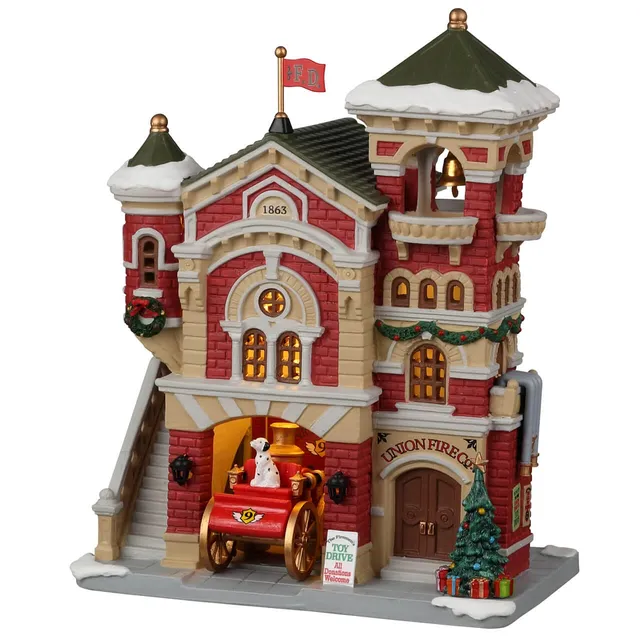 lemax-union-fire-co-feuerwache-miniaturhaus-caddington-1863 image 1