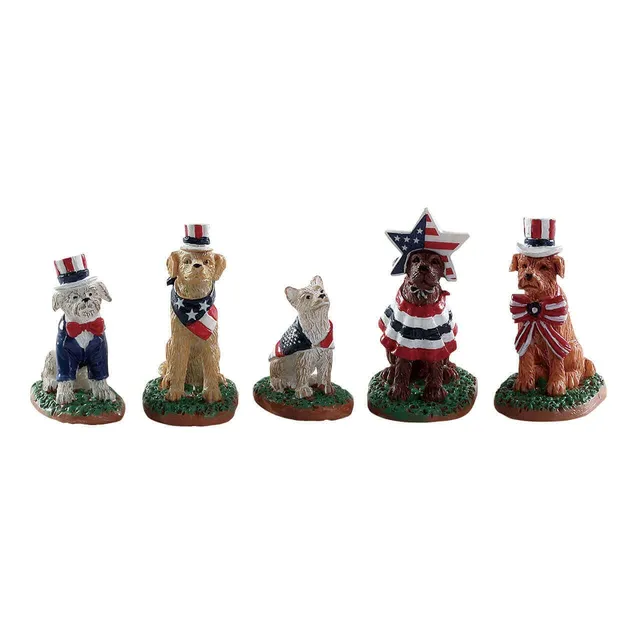lemax-patriotic-pups-hunde-figuren-mit-usa-deko image 1