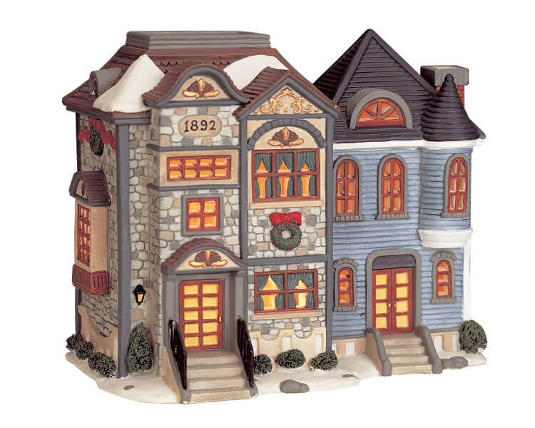lemax-row-houses-beleuchtete-miniatur-reihenh-user-f-r-weihnachtsdorf image 1