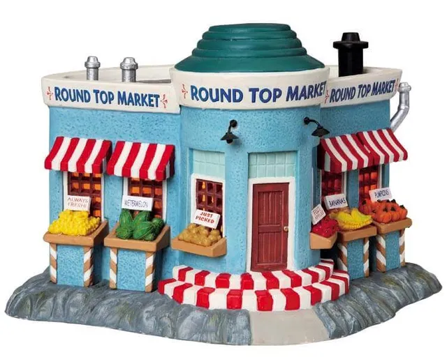 lemax-round-top-market-miniatur-weihnachtshaus image 1