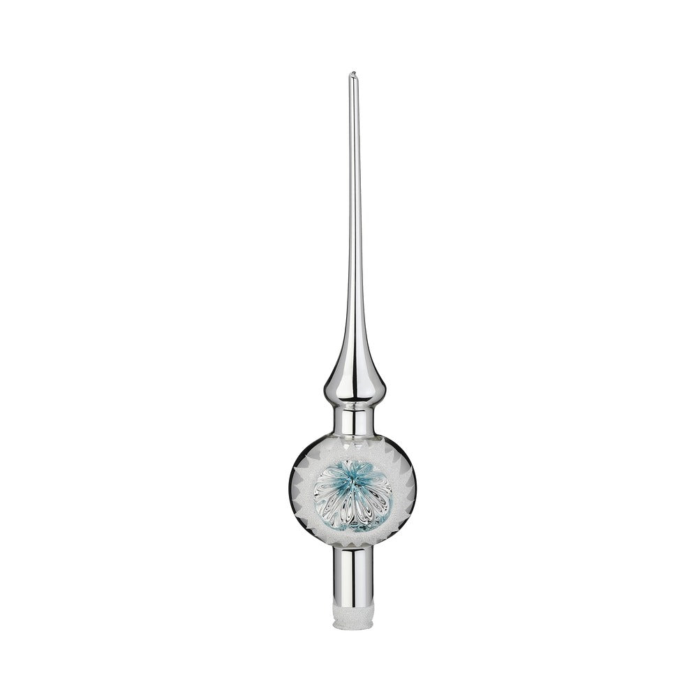 inge-glas-eisiger-glanz-christbaumspitze-30-cm-silber-glanz image 1