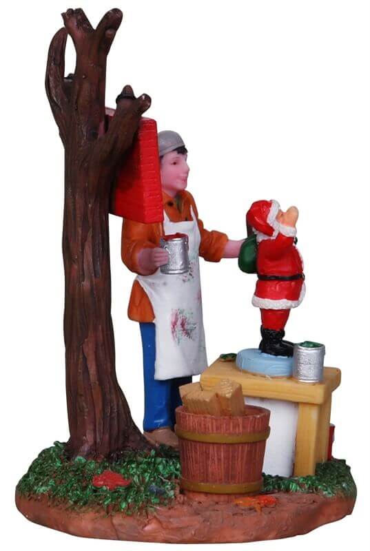 lemax-painting-wooden-santas-miniaturfiguren-set-werkstatt image 4