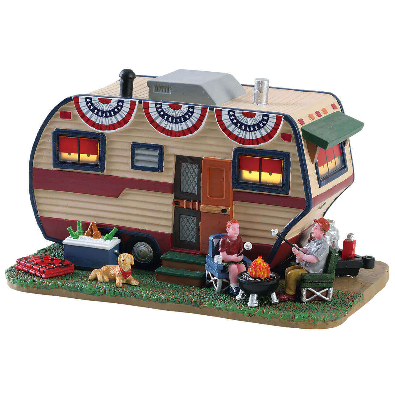 lemax-summer-trailer-miniatur-wohnwagen-weihnachtsdorf-haus image 1