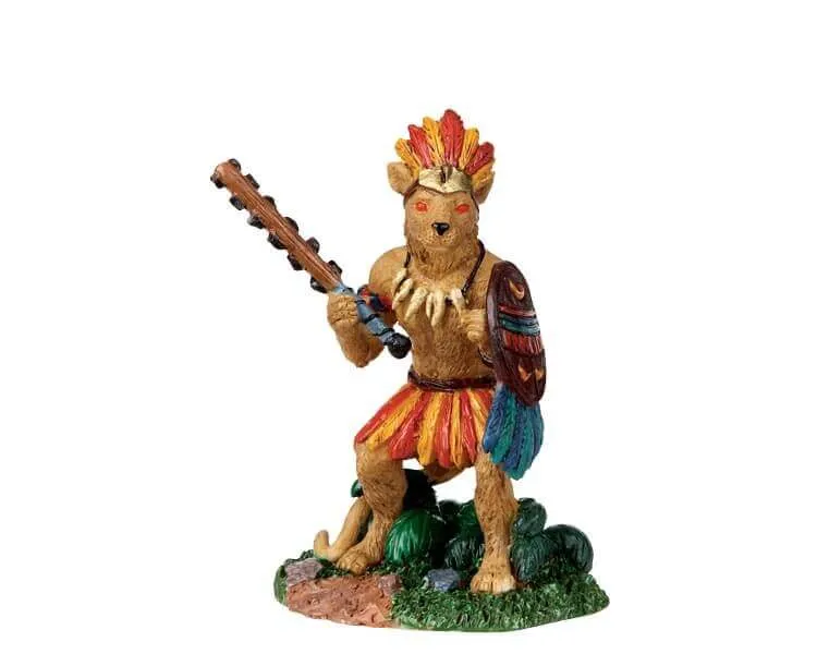 lemax-jaguar-warrior-spooky-town-miniatur-figur image 1