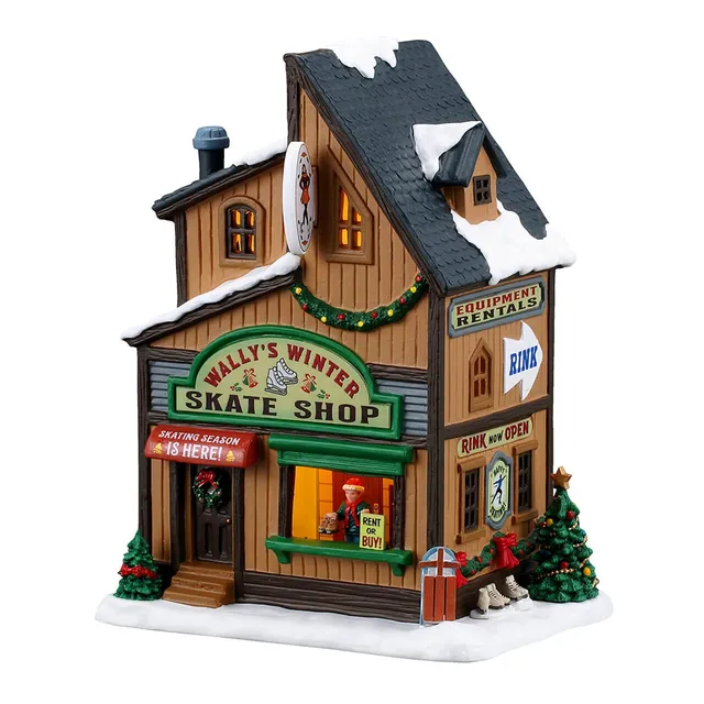 lemax-wally-s-winter-skate-shop-miniaturhaus-vail-village image 1