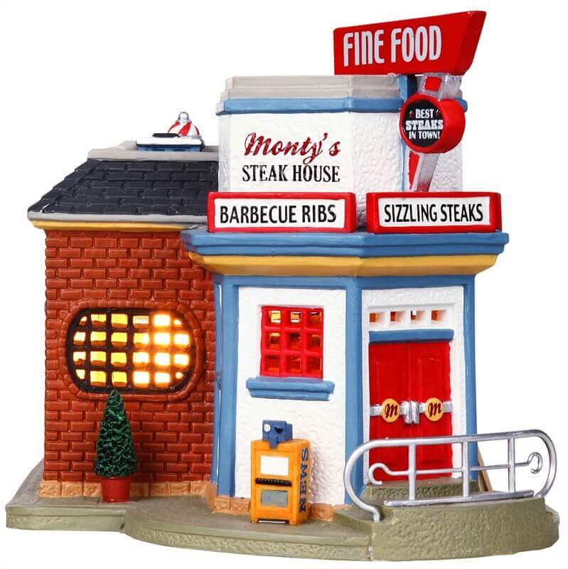 lemax-monty-s-steak-house-beleuchtetes-miniatur-restaurant image 2