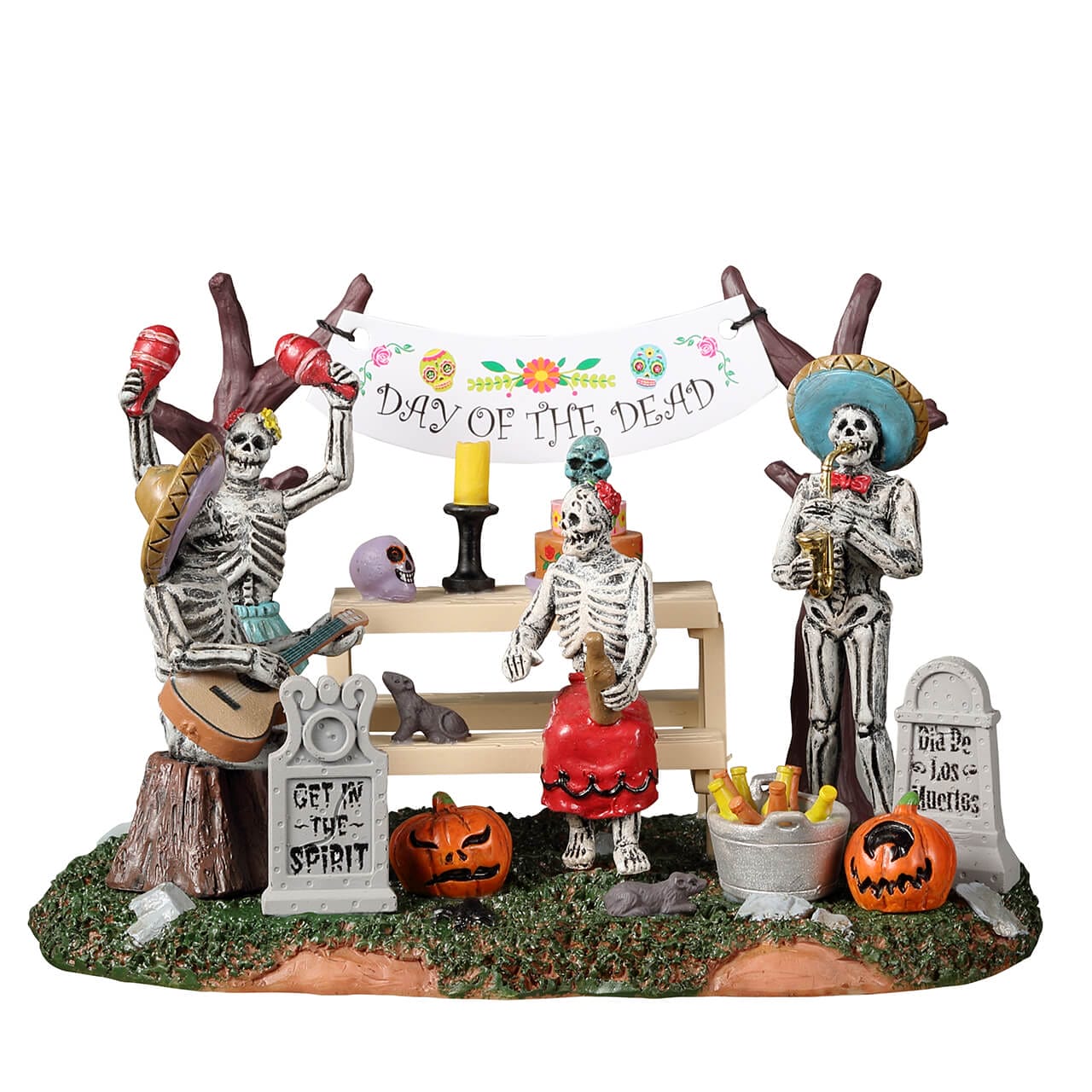 lemax-day-of-the-dead-party-spooky-town-miniatur-szene-skelett-picknick image 5