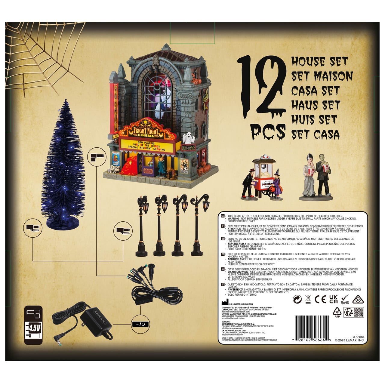 lemax-fright-night-cinema-set-spooky-town-geb-ude-set image 3