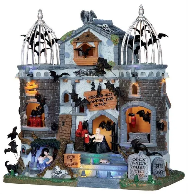 lemax-vampire-bat-aviary-spooky-town-geb-ude-mit-lichteffekt image 1