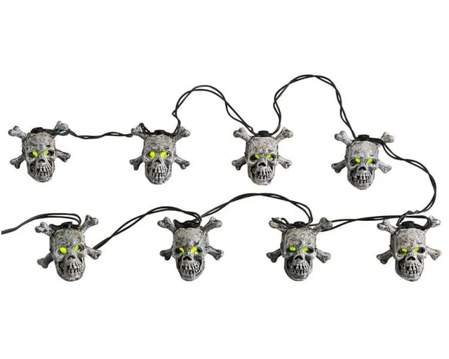 lemax-8-lighted-skull-string-spooky-town-totenkopf-lichterkette image 1