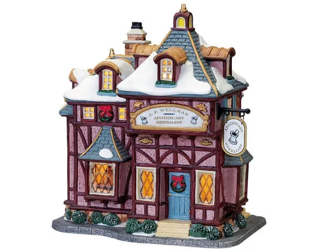 lemax-j-p-wellman-apothecary-herbalist-beleuchtetes-miniaturhaus image 1