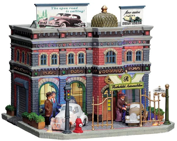 lemax-rothchild-automobiles-beleuchtetes-miniatur-autohaus-f-r-weihnachtsdorf image 1