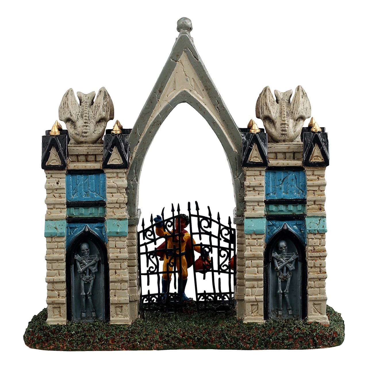 lemax-gargoyle-gate-spooky-town-miniatur-tor-szene image 4