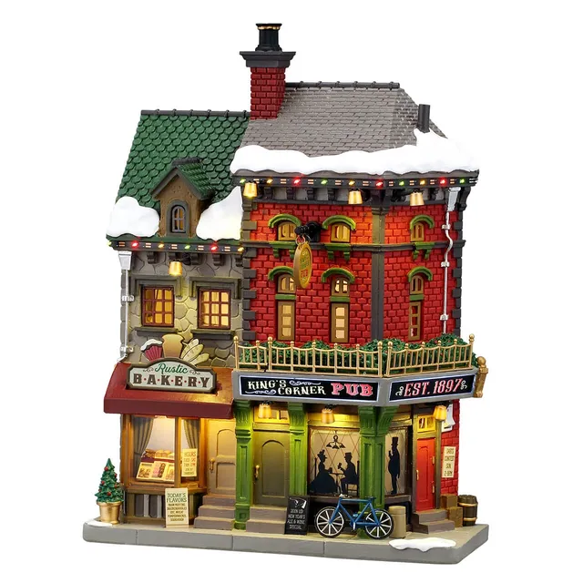 lemax-king-s-corner-pub-beleuchtetes-dorfhaus-caddington image 1