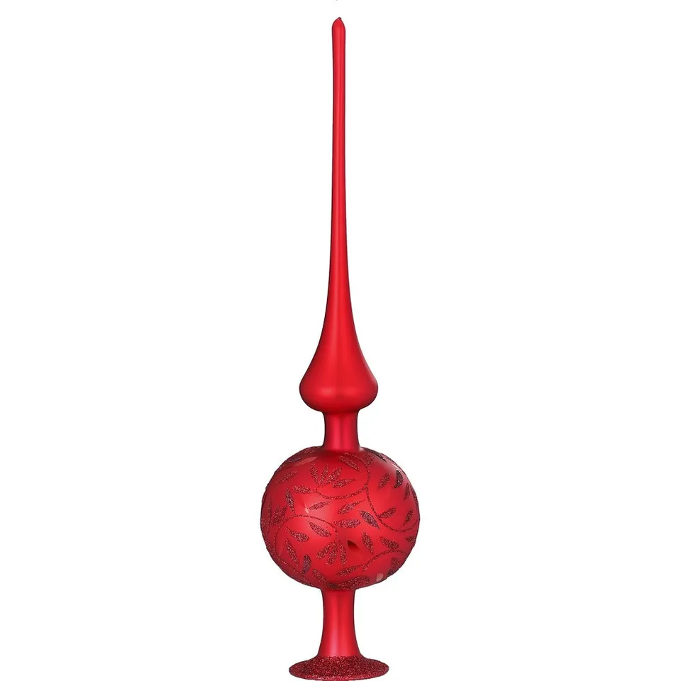 inge-glas-freudentanz-christbaumspitze-8x33-cm-rot-matt image 1