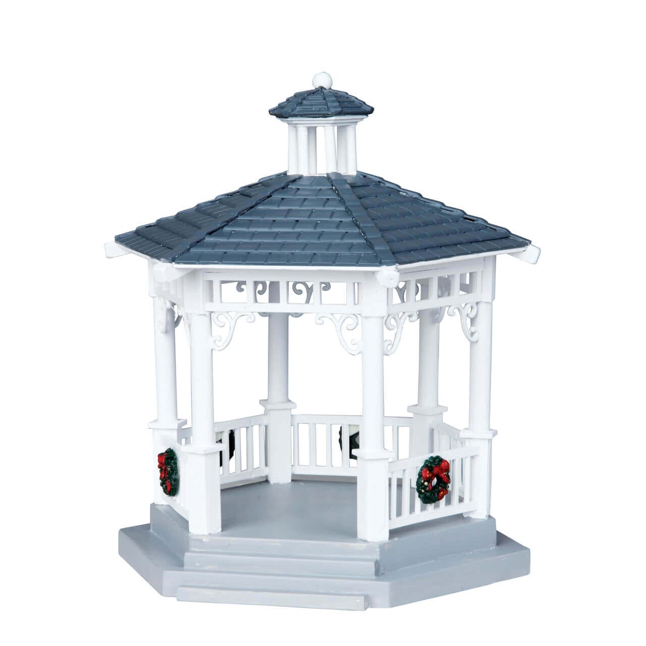 lemax-plastic-gazebo-with-decorations-miniatur-pavillon-6-teiliges-set image 1