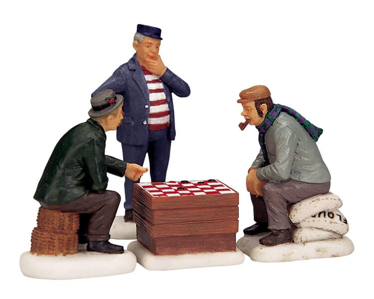 lemax-playing-checkers-dame-spieler-figuren-set image 1