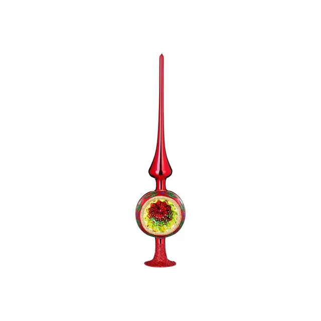 inge-glas-funkelnder-reflex-baumspitze-33-cm-rot-glanz image 1