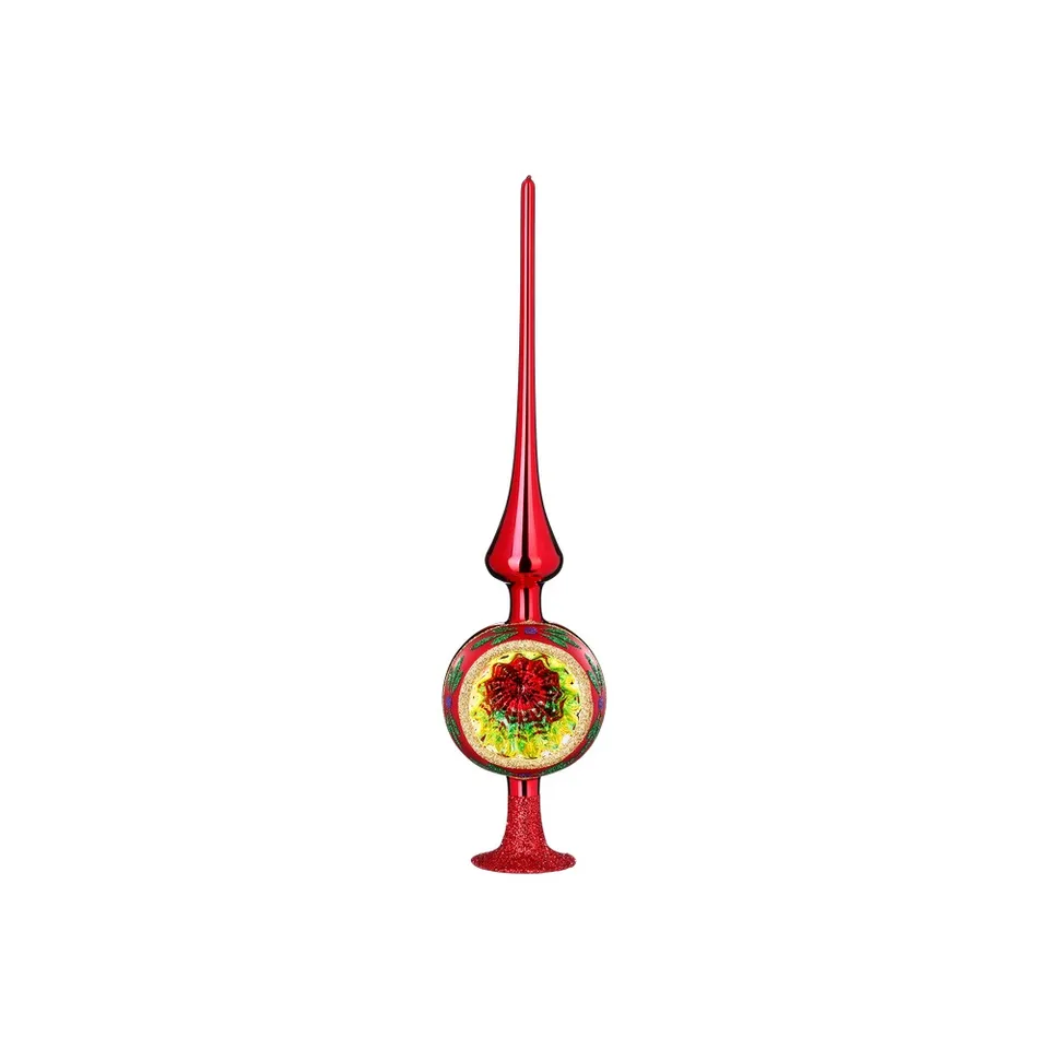 inge-glas-funkelnder-reflex-baumspitze-33-cm-rot-glanz image 1