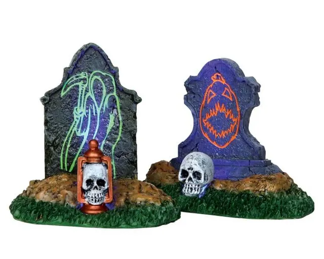 lemax-backlit-tombstones-spooky-town-deko image 1
