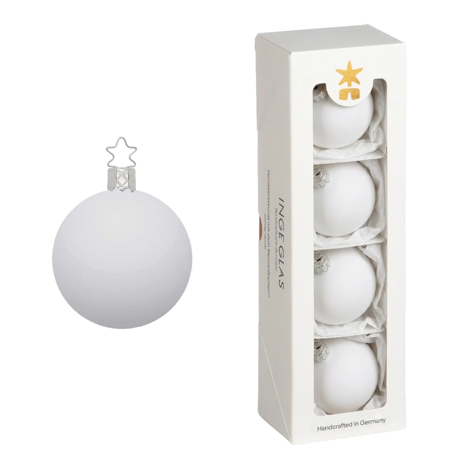 inge-glas-christbaumkugel-porzellanwei-matt-6-cm image 1