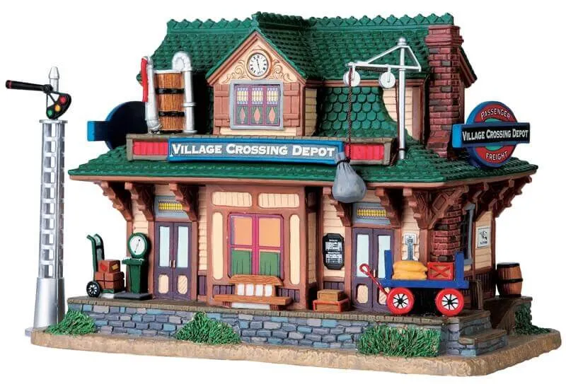 lemax-village-crossing-depot-set-of-2-miniatur-bahnhof image 1