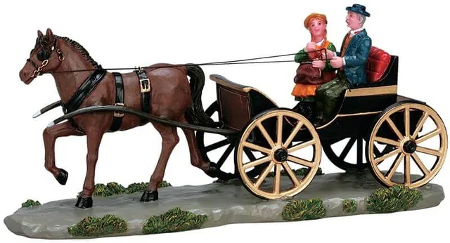 lemax-carriage-for-two-miniatur-kutsche-weihnachtsdorf-figur image 1