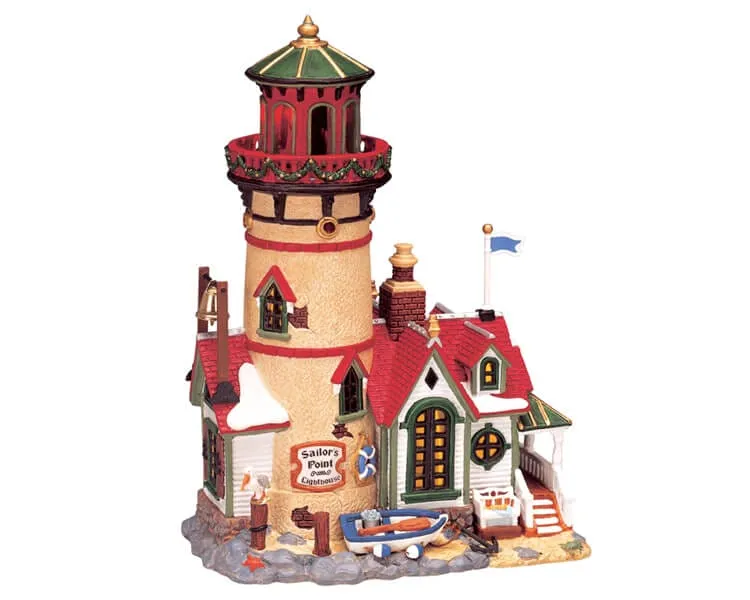 lemax-holidays-seasons-sailors-point-lighthouse-beleuchteter-miniatur-leuchtturm image 1